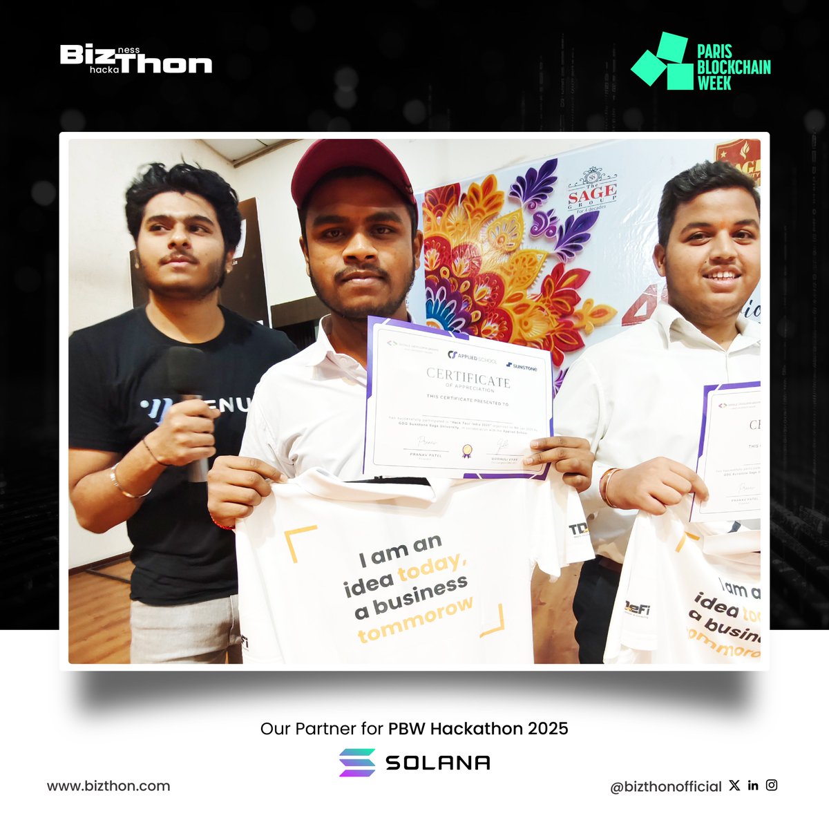 BizthonOfficial's tweet image. We have successfully concluded the first event of  BizThon Builders Meetup X PBW 2025 at @SAGE_INDORE, and what an incredible start it has been! 🚀

The event was filled with insightful discussions on the Web3 space, its real-world applications on the @solana ecosystem, and a…