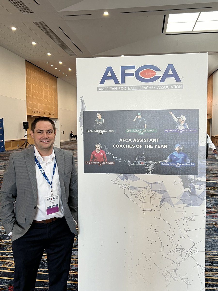 Tyler Staker (@stakercoe) on Twitter photo Congrats to one of the best in the profession <a href="/CodyBaethke/">Cody Baethke</a> being recognized by <a href="/WeAreAFCA/">AFCA</a> last night. No one more deserving. <a href="/CoeAthletics/">Coe Athletics</a> <a href="/KohawksFootball/">Coe College Football</a> Congrats to one of the best in the profession <a href="/CodyBaethke/">Cody Baethke</a> being recognized by <a href="/WeAreAFCA/">AFCA</a> last night. No one more deserving. <a href="/CoeAthletics/">Coe Athletics</a> <a href="/KohawksFootball/">Coe College Football</a>