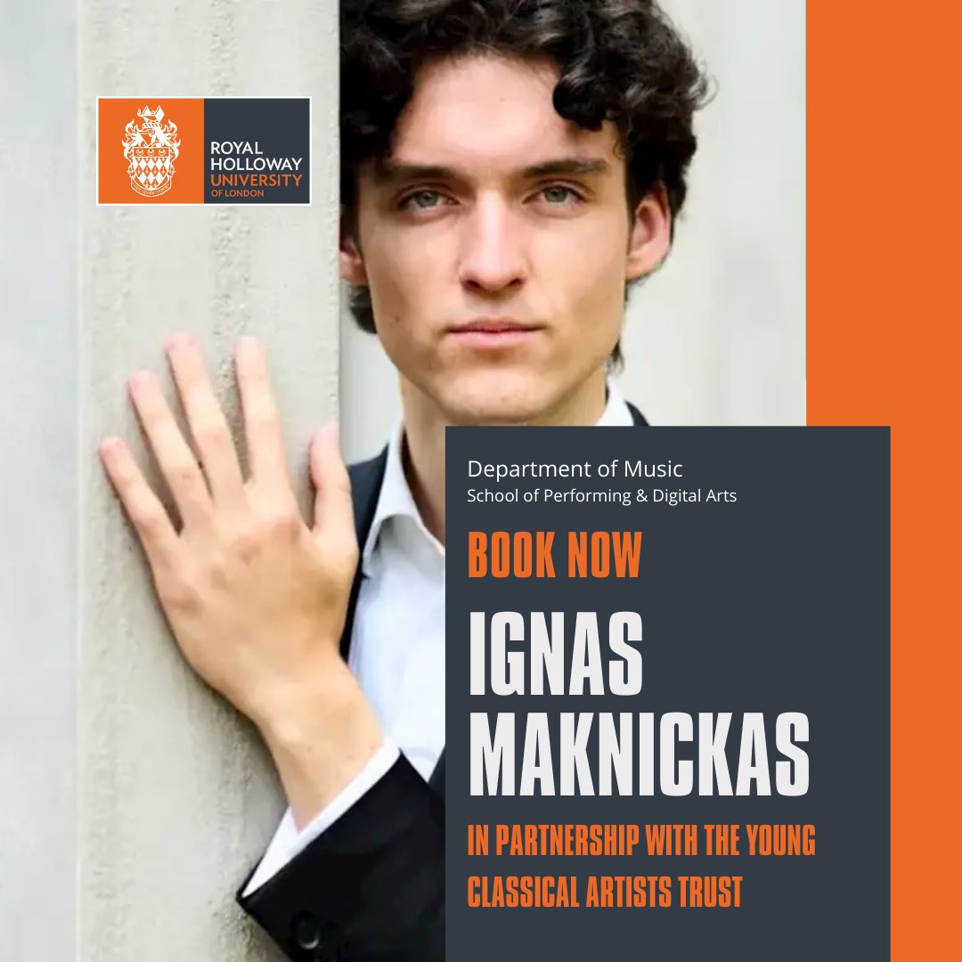 Music at Royal Holloway (@rhulmusic) on Twitter photo We are delighted that the highly decorated pianist, Ignas Maknickas, is welcoming in the New Year for our International Concert Series!
His solo recital is brought to us this Thursday in collaboration with <a href="/YCATrust/">Young Classical Artists Trust</a>
Link in bio! 🎟️ We are delighted that the highly decorated pianist, Ignas Maknickas, is welcoming in the New Year for our International Concert Series!
His solo recital is brought to us this Thursday in collaboration with <a href="/YCATrust/">Young Classical Artists Trust</a>
Link in bio! 🎟️