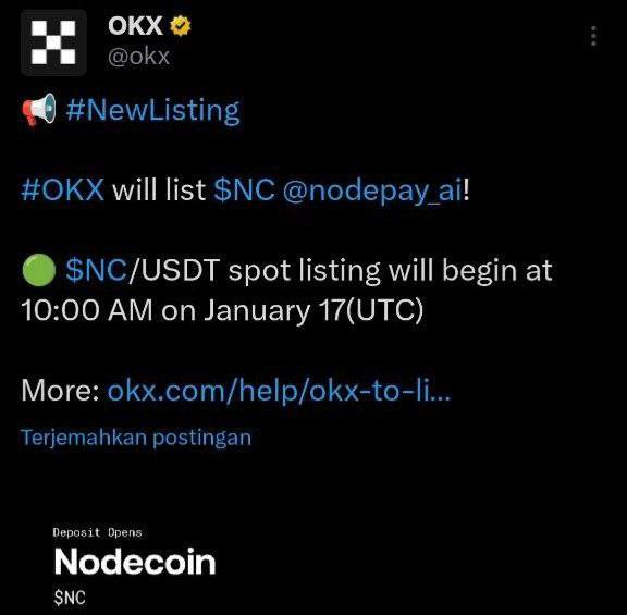 CypherX_Marcus's tweet photo. OKX list $NC hi vọng giá tốt để ae có tiền ăn tết https://t.co/QDph0RpNwx