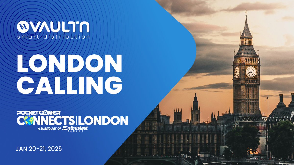 VaultN_'s tweet photo. London calling to the faraway towns… Reach out to us, if you want to learn more about how VaultN is revolutionizing digital distribution, bringing publishers and retailers together with cutting-edge solutions. #PGCLondon #VaultN #Gamesindustry #Gamesdistribution https://t.co/yvbNTOQivK