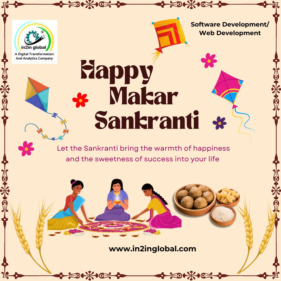 Soar high like the kites this Makar Sankranti with In2In Global!  May your journey be as bright as the festive bonfires and as sweet as the traditional treats.  Wishing you prosperity and success this festive season! 

#MakarSankranti #In2InGlobal #FestiveVibes #SoarHigh