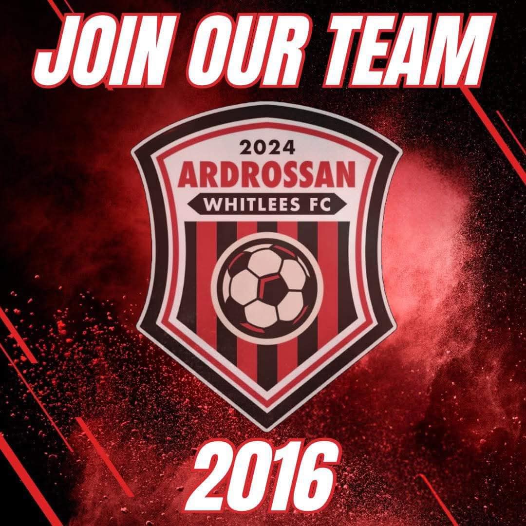 AWR_2016s's tweet photo. ⚽️ With our boys stepping up to 7️⃣-a-sides this year we are looking to add new players to our team! 
⚽️ All positions and ability levels welcome.
⚽️ We train Mondays and Fridays in Ardrossan, and play our matches on Sundays.
⚽️ Message us if interested or to find out more.
⚫️⚪️🔴 https://t.co/Kk2ypODEeS