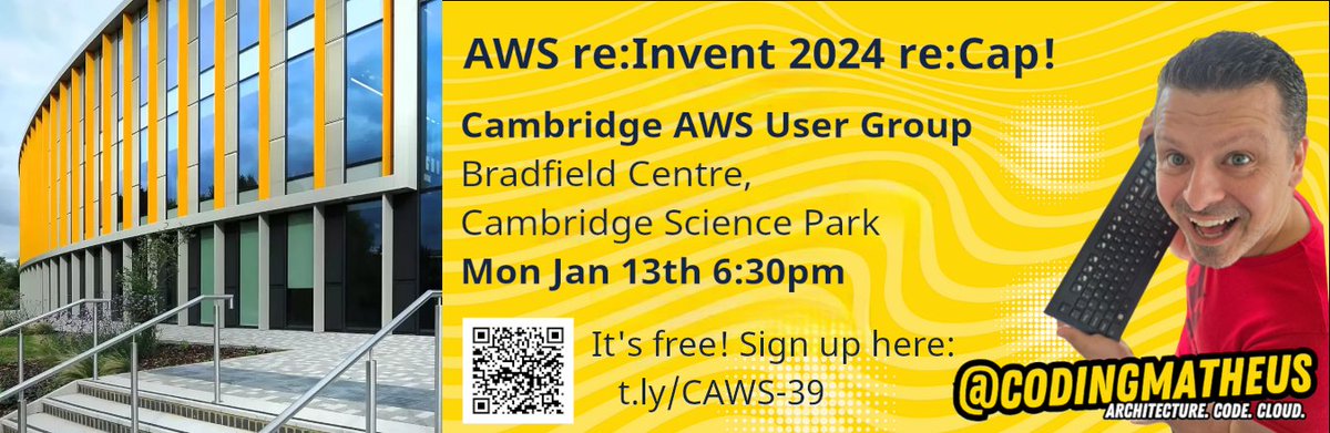 We're meeting this evening to look at all the crazy new announcements made at December's <a href="/awscloud/">Amazon Web Services</a> #reinvent2024 conference. Come join us! t.ly/CAWS-39