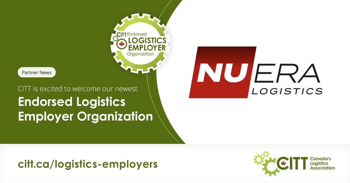 CITT (@cittlogistics) on Twitter photo NUERA Logistics Inc. <a href="/shipnuera/">NUERA Logistics Inc</a> is CITT's newest CITT Endorsed Logistics Employer! This endorsement is given exclusively to organizations committed to their excellence, development and professional satisfaction of their logistics people. #Teamwork #Allaince #ELE #NUERA #CITT NUERA Logistics Inc. <a href="/shipnuera/">NUERA Logistics Inc</a> is CITT's newest CITT Endorsed Logistics Employer! This endorsement is given exclusively to organizations committed to their excellence, development and professional satisfaction of their logistics people. #Teamwork #Allaince #ELE #NUERA #CITT