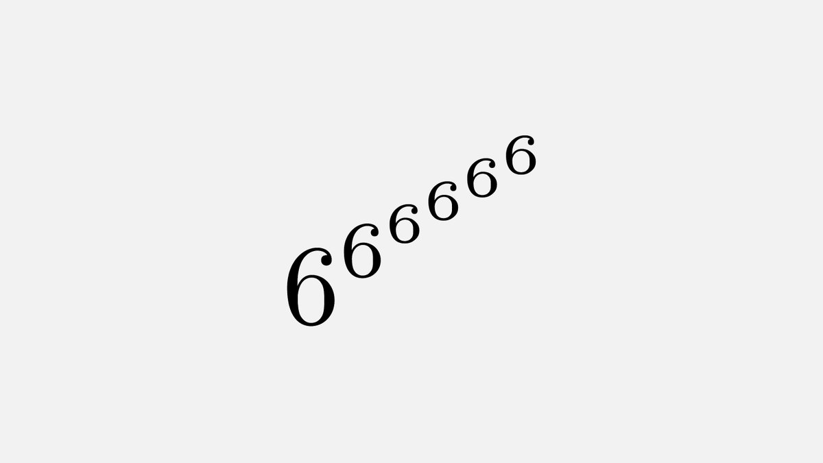 fermatslibrary's tweet photo. This is the ultrahex. We know at least 2 things about it: humanity will probably never be able to write down all its digits and its last digit is a 6. https://t.co/CLuv00E3qg