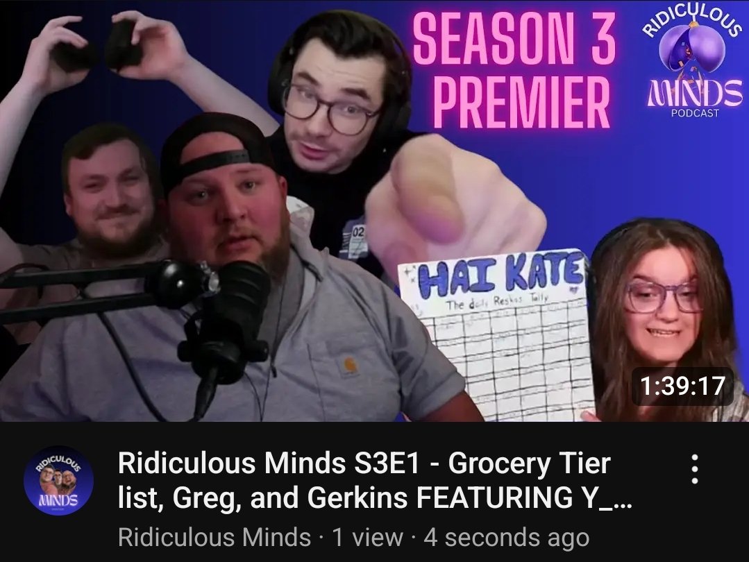 I was the season premiere guest on the <a href="/RidiculousMNDS/">Ridiculous Minds</a> podcast!! Please go give it a watch and support some of my favorite people 💜
youtu.be/jqhv7Q8tQsg?si…