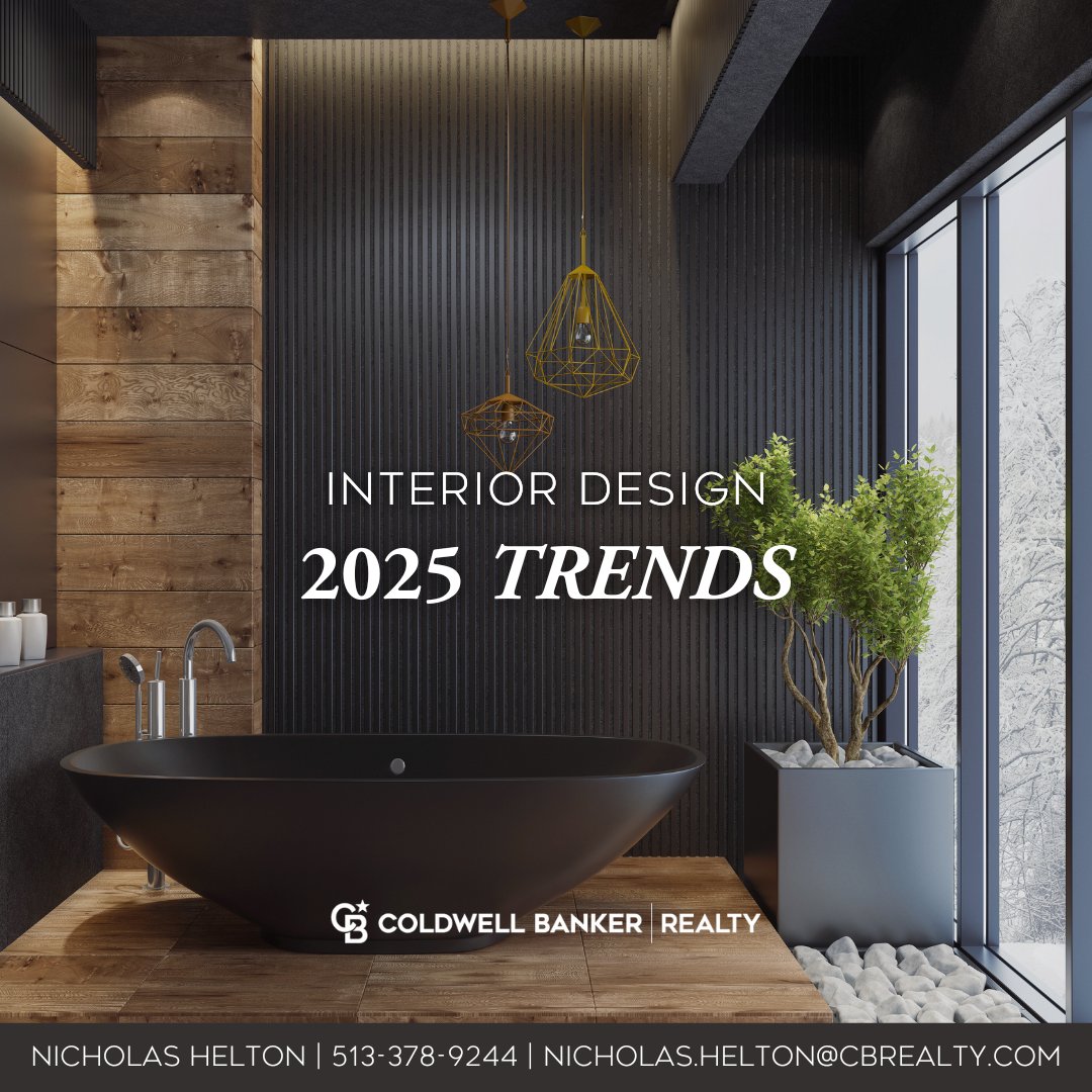 RealtorNickH's tweet photo. ✨ 2025 has arrived, bringing stunning trends! 🖌️ Think color drenching &amp; curved furniture 🛋️. What’s your top design trend? 

#2025Trends #InteriorDesign #HomeDecorGoals #RealEstateTrends #CBSocial #TheAdamJonesGroup #HomeWithHelton https://t.co/flX0OUUB9p