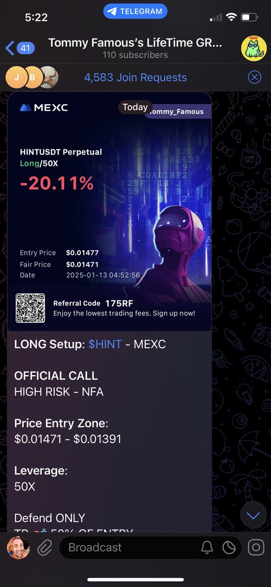 TommyBeFamous's tweet image. When was the last time your favorite lyin’ PAID scam influencer shill made you 439% GAINZ in 32 MINS!

NEVER!

$HINT 💰TP HIT🎯 50X

1K Position = $4,390 Profit #HINT 

REPOST + LIKE FOR NEW CALLS

——

f*ck lyin’ PAID scam influencer shills!

ZERO OF THEM MAKE THEIR FOLLOWERS