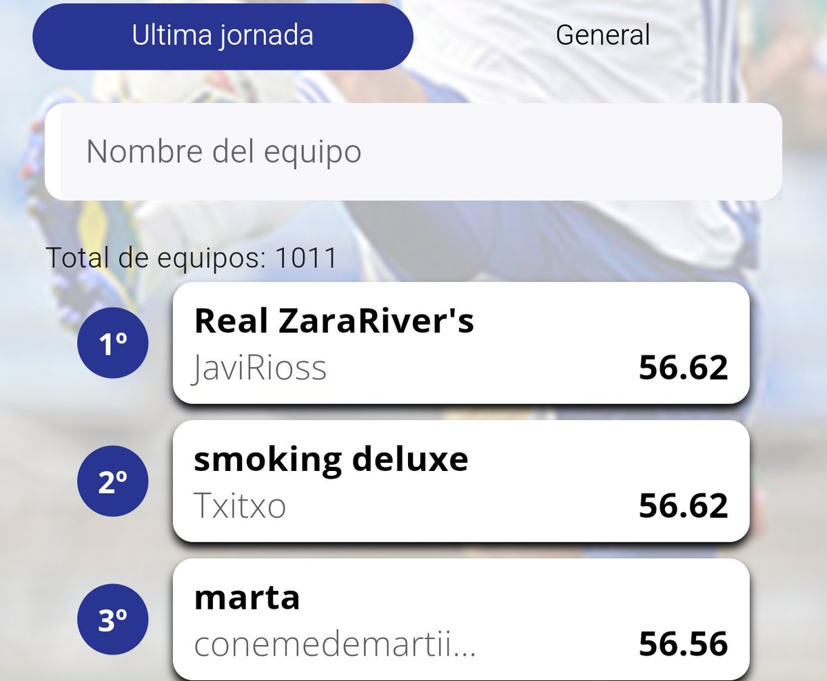 MagnificosRZ's tweet photo. 🎩 EL PODIO DE LA JORNADA

🎖️ @JaviRioss ha ganado en la foto finish a #Txitxo 🥈 y suyo es el #magnífico póster conmemorativo de #Bernal

🎁 Se desempata a su favor al imponerse en los dos criterios previstos en nuestro 'Cómo jugar': participar en más Ligas y, en caso de mantenerse, disponer de más Leones

⚽ FELICIDADES 💙
