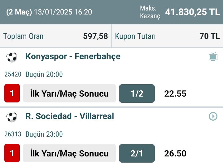 bossofbets's tweet photo. Günün ikili kombini ✅✅ tekli deneyebilirsiniz villareal maçı hem 1/2 hem 2/1 denenebilir #iddia #canlıbahis https://t.co/r7KUp0ayNs