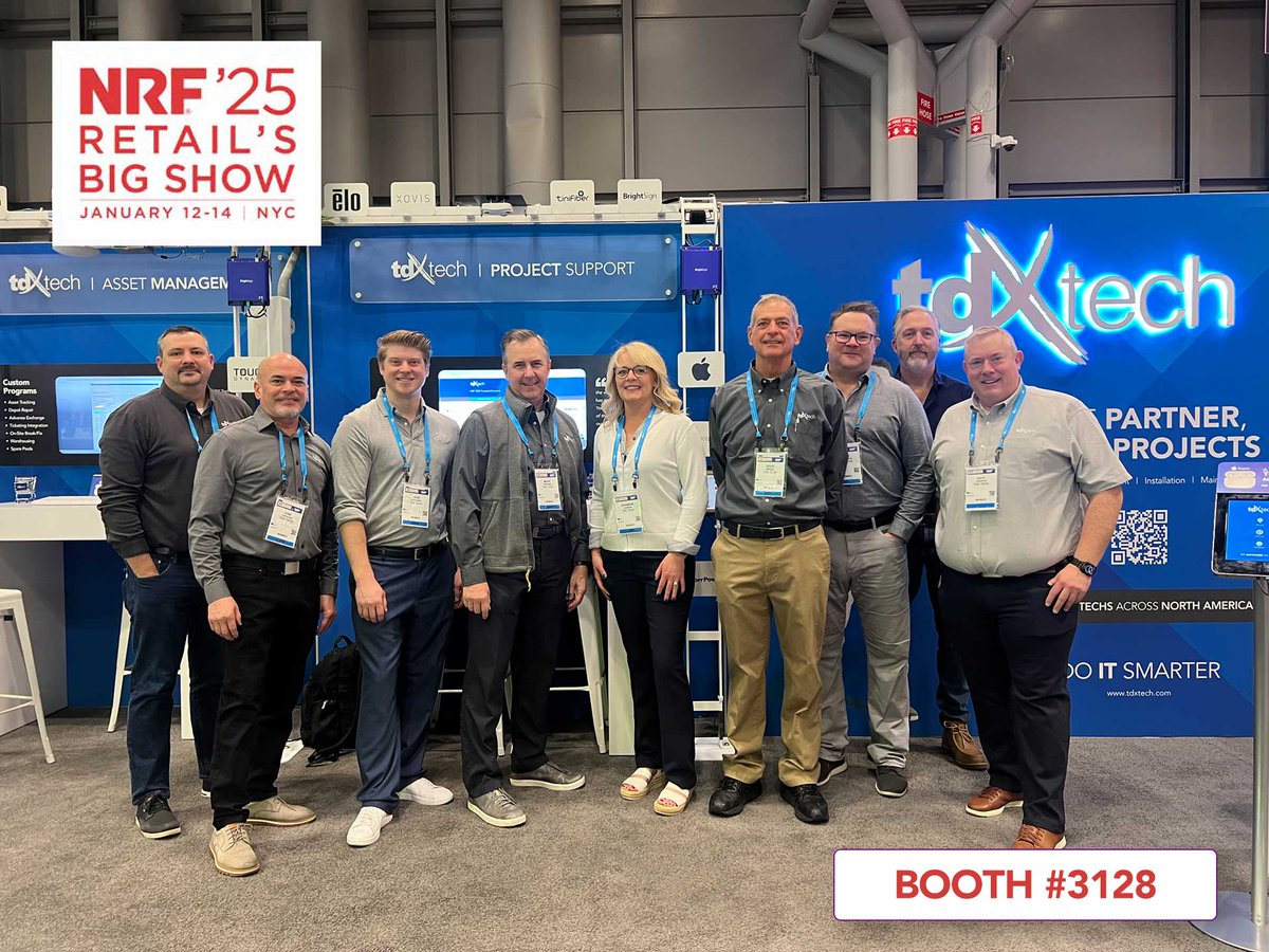 TDXTech's tweet image. It’s #NRF2025, Day 2! Have national IT projects requiring hardware procurement, staging, #deployments, or #installations? Visit us at Booth #3128 to discover how our approach could be a game changer for your organization. Our team is ready to answer any questions you may have.