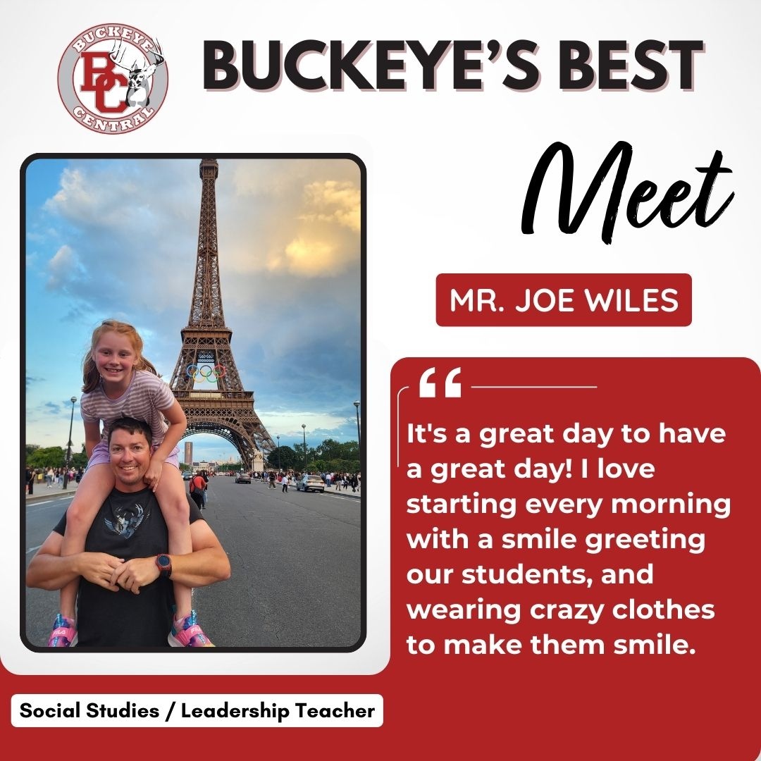 Buckeye_Central's tweet photo. ❤️ We think our Buckeye Central staff is INCREDIBLE! Join us in celebrating the amazing individuals who contribute to our great school. Today, we're proud to spotlight Mr. Joe Wiles, our remarkable History/Leadership Teacher. Visit our FB or IG to learn more!
#WeR_BC #BC_Pride https://t.co/LW5GUtyYVQ