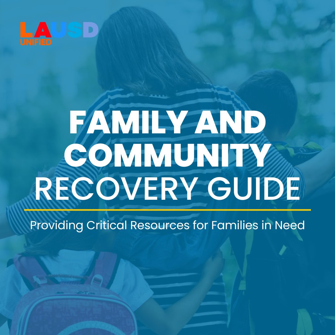 Los Angeles Unified (@laschools) on Twitter photo In the midst of ongoing wildfires and uncertainty, <a href="/LASchools/">Los Angeles Unified</a> is here to support our families. As we begin reopening some of our schools tomorrow, we recognize the challenges many are facing. To help you through this difficult time, we’ve created the Family and Community Recovery In the midst of ongoing wildfires and uncertainty, <a href="/LASchools/">Los Angeles Unified</a> is here to support our families. As we begin reopening some of our schools tomorrow, we recognize the challenges many are facing. To help you through this difficult time, we’ve created the Family and Community Recovery