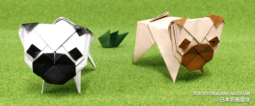 origaminoa's tweet photo. パグ　青柳祥子

アメリカ人の親子に愛犬のパグの折り紙を作ってほしいと頼まれました。１か月後、やっと生まれました。複合ですが、しっかりさしこめます。自分の子どものようにうれしいです。（作者）

#月刊おりがみ https://t.co/wACcFqUv53