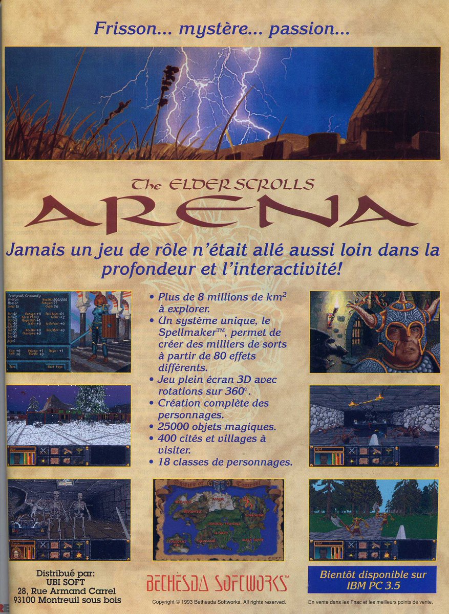 AllmightoFranky's tweet photo. La publicité papier du jour,bonjour!De la pub récup dans un #Joystick de 1994!Une belle douvle-page #OCEAN avec #Hook,#PushOver,#SimAnt et #Epic!!#TheElderScrolls Arena et #LitilDivil!!Que du bon!! #retro #retrogaming #micro #80s #90s https://t.co/dm6T0JwUAh