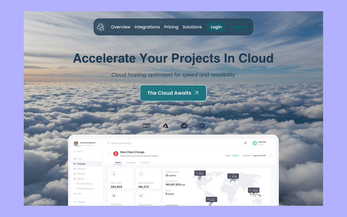 ArinzeDezn's tweet photo. Hello designers , Here’s a glimpse of the cloud hero section I just designed.

I focused on creating a clean and modern look that highlights the key benefits of the cloud service with a strong focus  on UX and trust 

#cloudcomputing #websesign #Ui #Ux https://t.co/6X29tS7XkZ