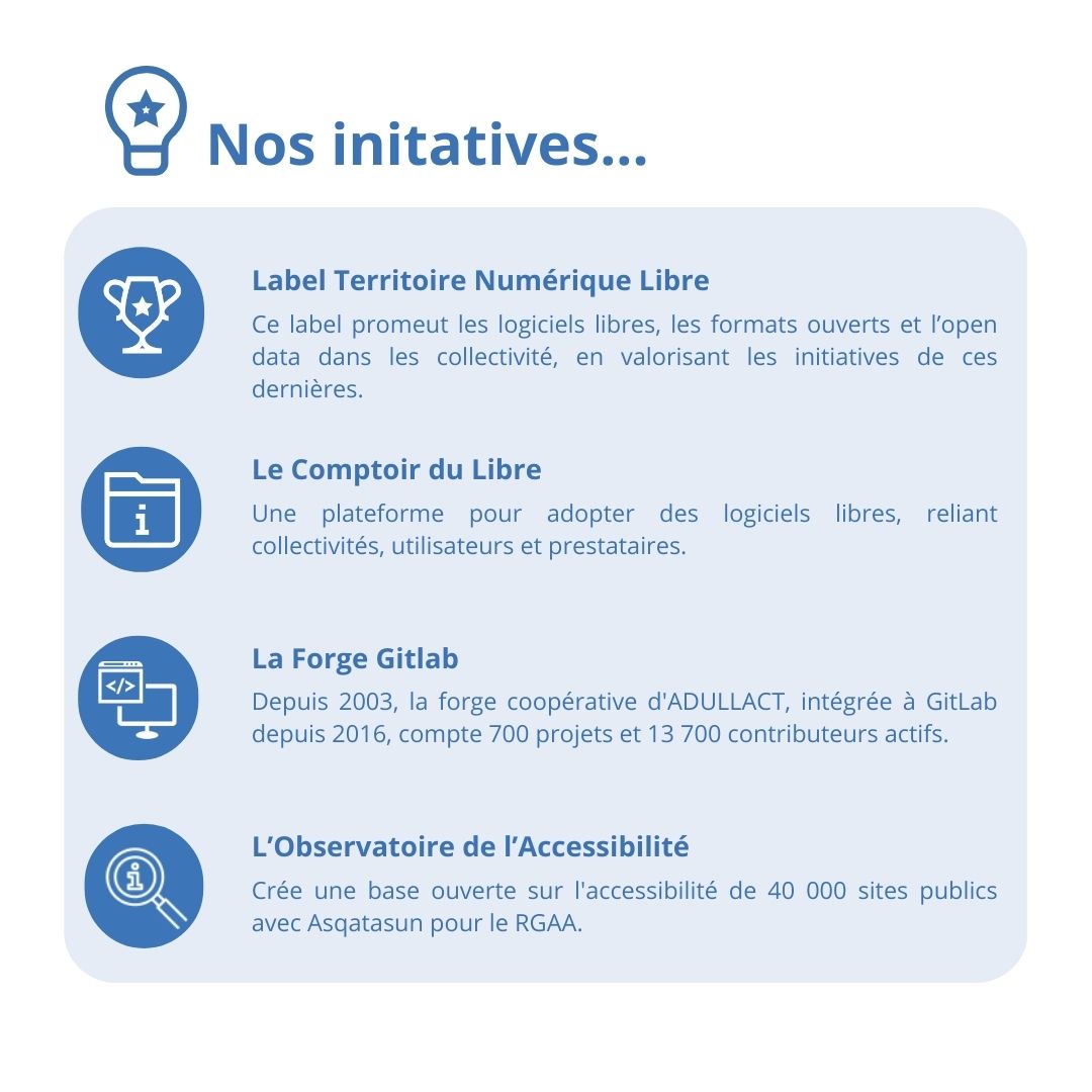 Découvrez l'adhésion à l'ADULLACT !

👉 Envie de nous rejoindre ou d’en savoir plus ?
Rendez-vous sur notre site pour adhérer ou découvrir nos services : adullact.org/association

#LogicielsLibres #Adhésion #InnovationNumérique #Collectivités