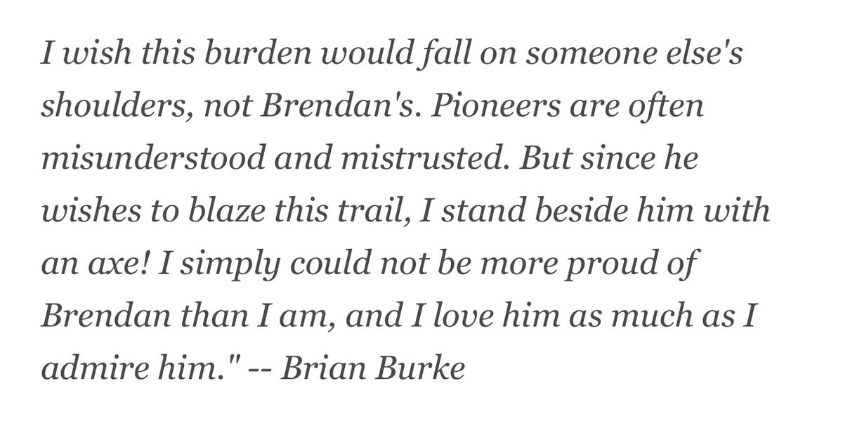 hockeynuisance's tweet photo. anyway, here’s part of the ESPN piece the Burke family participated in when Brendan Burke publicly came out - only 3 months before his passing. They loved him and continued to love him in their grief by trying to change a sport’s culture. How can you not feel indignant for them? https://t.co/lDBTCvZjMl