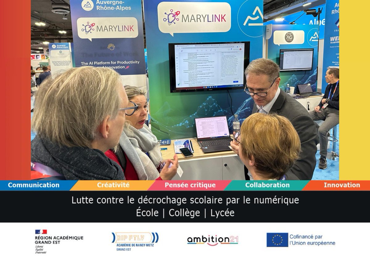 Zoom sur la plateforme collaborative augmentée de la #startup 🇫🇷 <a href="/MARYLINK_ai/">MARYLINK💡GPT-Augmented Collective Intelligence</a> au #CES2025 ⤵️
Exploiter la puissance des #IA génératives pour booster l'intelligence collective.
#CES
#GenAI
#edtech
#Ambition21
#FrenchTech