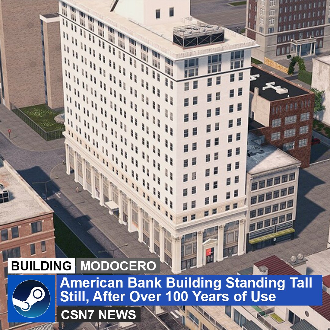 CSN__7's tweet image. Built in 1913, the American Bank Building in Portland, Oregon has been remade, brick by brick in #CitiesSkylines by @Modocero 
steamcommunity.com/sharedfiles/fi…