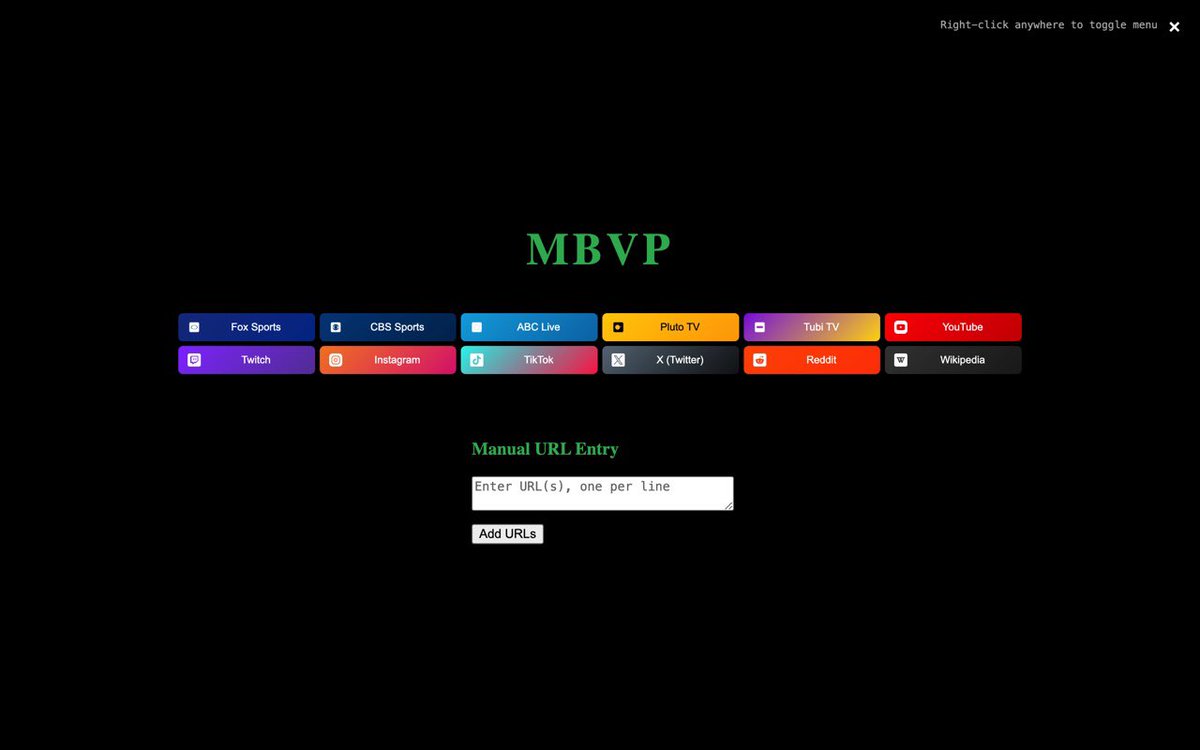 MultiBrowserVP's tweet image. Simplify your setup with MBVP’s Bookmark Menu! Quickly access your go-to streaming platforms, sports sites, or social feeds all in one place. No clutter, just convenience. #MBVP #MultitaskingMadeEasy #Streaming #Sports #pc #mac #macos #Windows11
