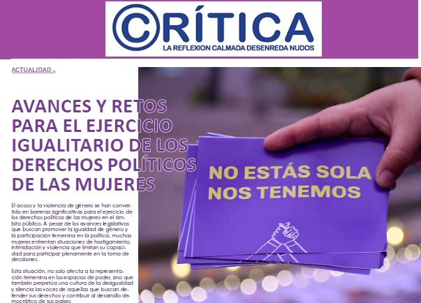 ✳️ Fundación InteRed (@intered_ong) on Twitter photo 📌📌Os dejamos este artículo de fondo sobre los avances y retos para el ejercicio de los derechos políticos de las mujeres en el ámbito público y su participación en la política.
intered.org/sites/default/….
#feminismo #igualdad #mujerespoliticas #Politica 📌📌Os dejamos este artículo de fondo sobre los avances y retos para el ejercicio de los derechos políticos de las mujeres en el ámbito público y su participación en la política.
intered.org/sites/default/….
#feminismo #igualdad #mujerespoliticas #Politica