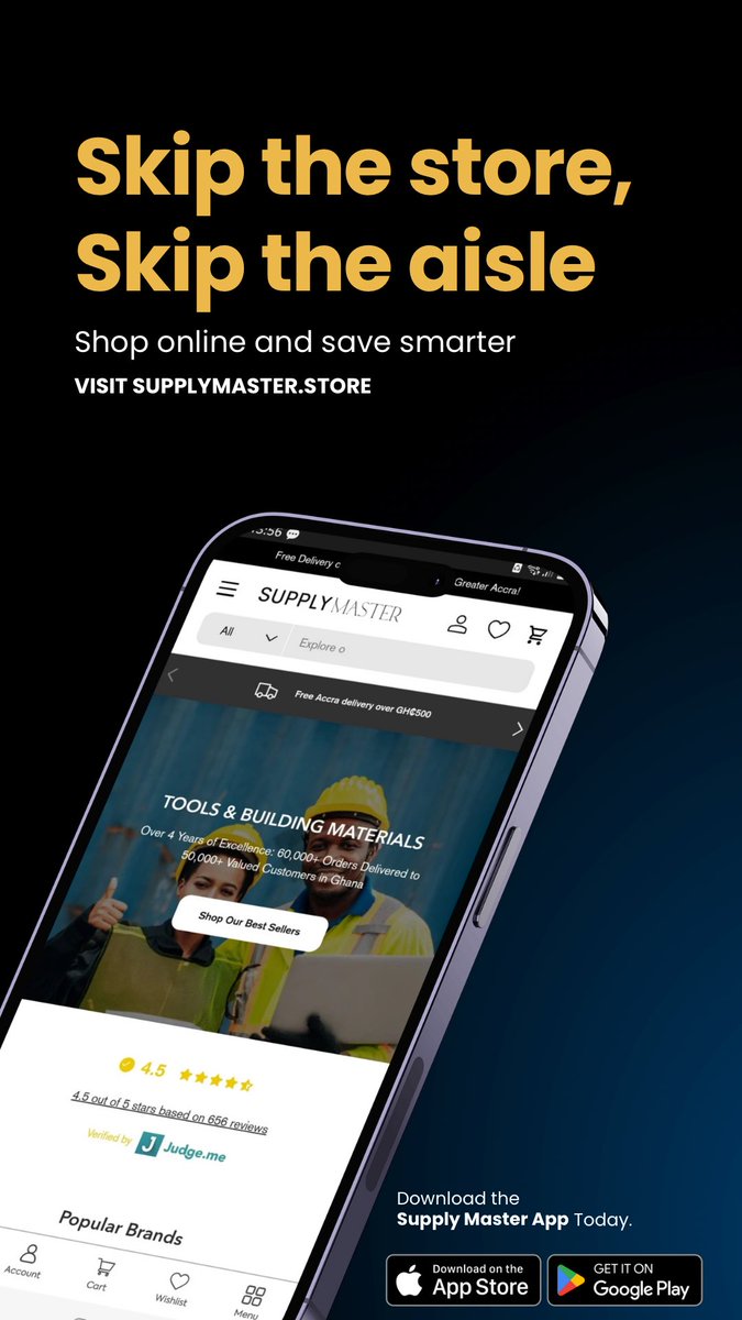 SupplyMaster_'s tweet photo. Skip the store, skip the aisle—shop online and save smarter with Supply Master.

Stay comfortable, save time, and get what you need delivered straight to your door.

Download the Supply Master App today:
https://t.co/1NzNsggwGT

#SupplyMaster #Accra #Ghana https://t.co/jGGETMxJLK