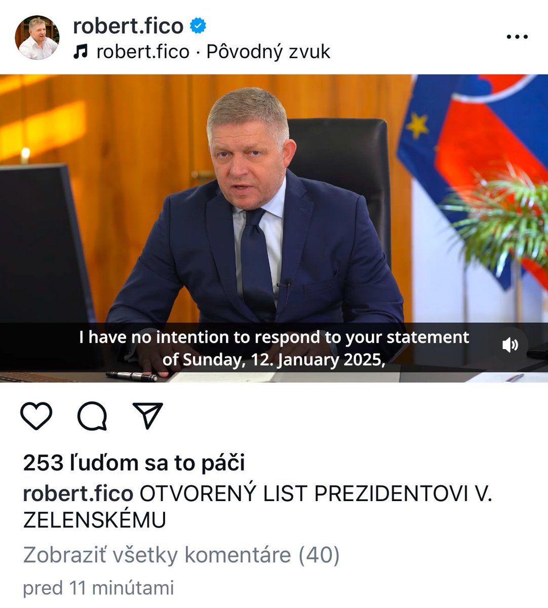 Keďže kataster je vyriešený, máme tie lacné potraviny, skvelé zdravotníctvo a dostavané diaľnice, náš premiér využil tento pracovný deň na otvorený list Zelenskému kvôli neexistujúcej plynovej kríze. 👍😂