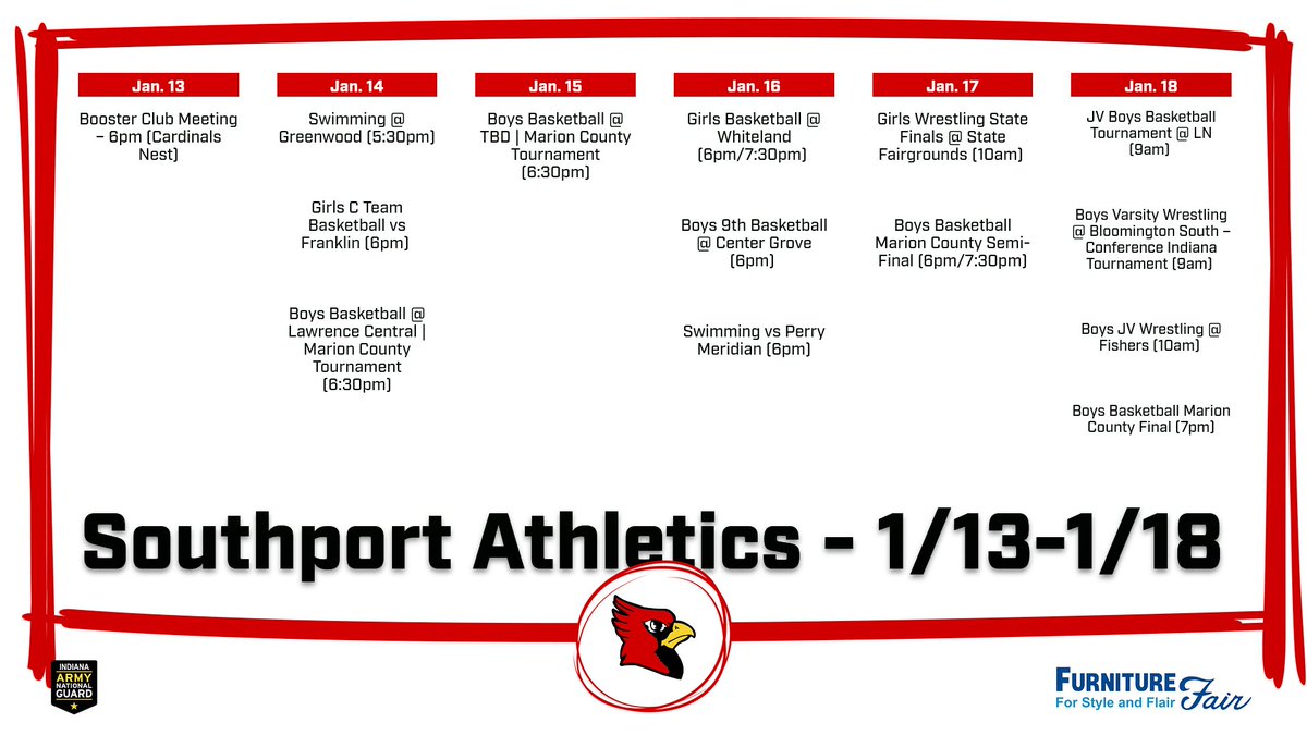 Here is your week at a glance for Southport Athletics!