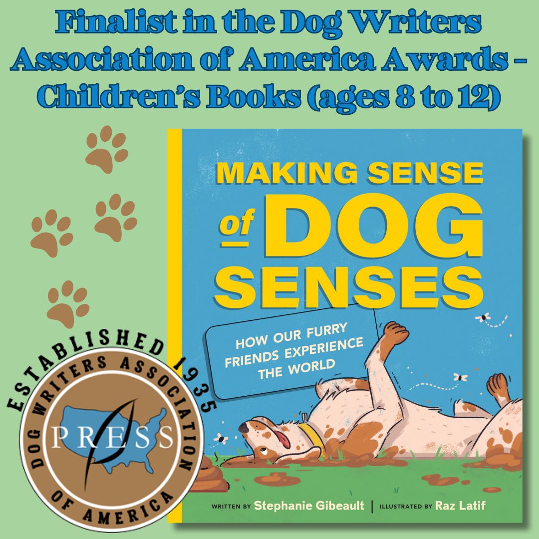 I'm thrilled that MAKING SENSE OF DOG SENSES, my book with <a href="/RazLatif/">Raz Latif</a> from <a href="/owlkids/">Owlkids Publishing</a>, is a finalist in the Dog Writers Association of America (<a href="/DWAA_US/">Dog Writers' Association of America</a>) Awards in the Children's Books category (ages 8 to 12). Winners announced early February. 🐶🐕🤞🏻