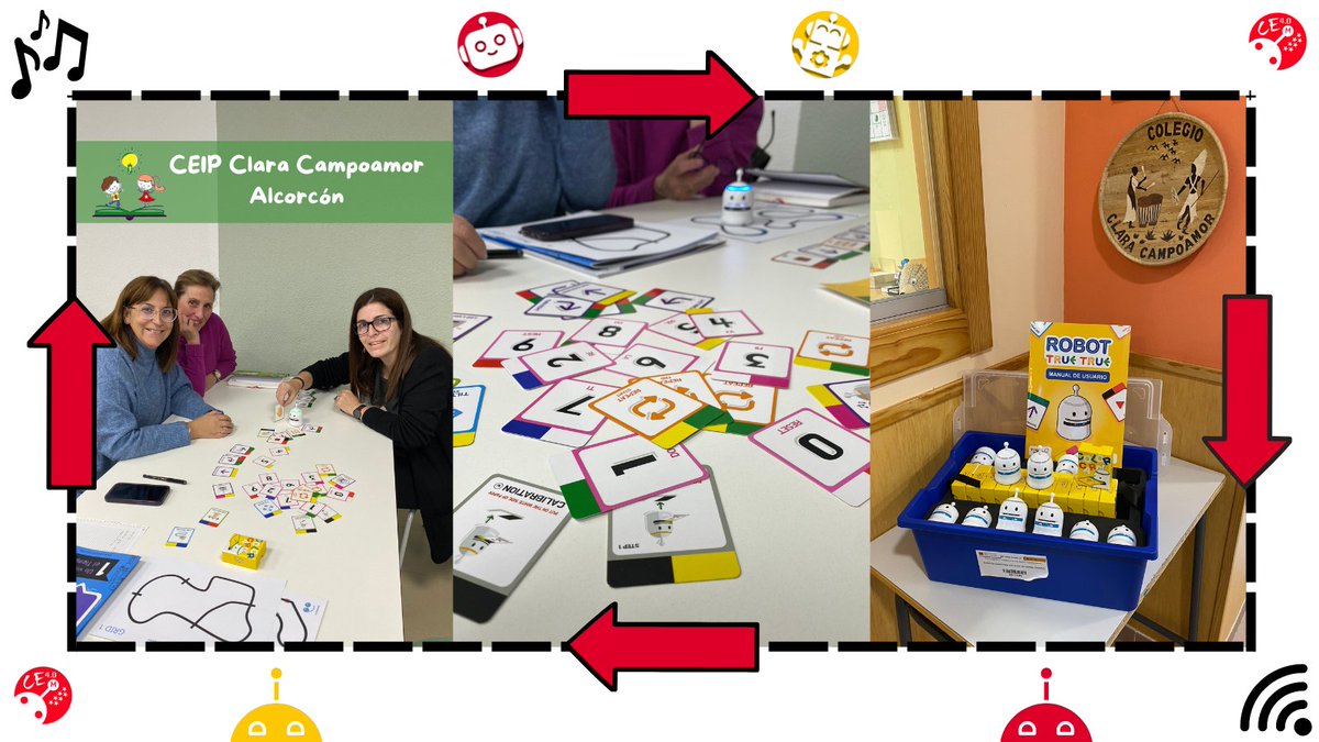 Los <a href="/TrueTrue_es/">TrueTrue</a> han aterrizado hoy en el <a href="/ClaraAlcorcon/">CEIP CLARA CAMPOAMOR ALCORCON</a>!! ¡Después de la capacitación docente, llegan a las aulas para llenarlas de ilusión! 🤖🎶 ⬆️⬅️⬇️➡️ #CodigoEscuela4_0_Madrid #IF_CMadrid