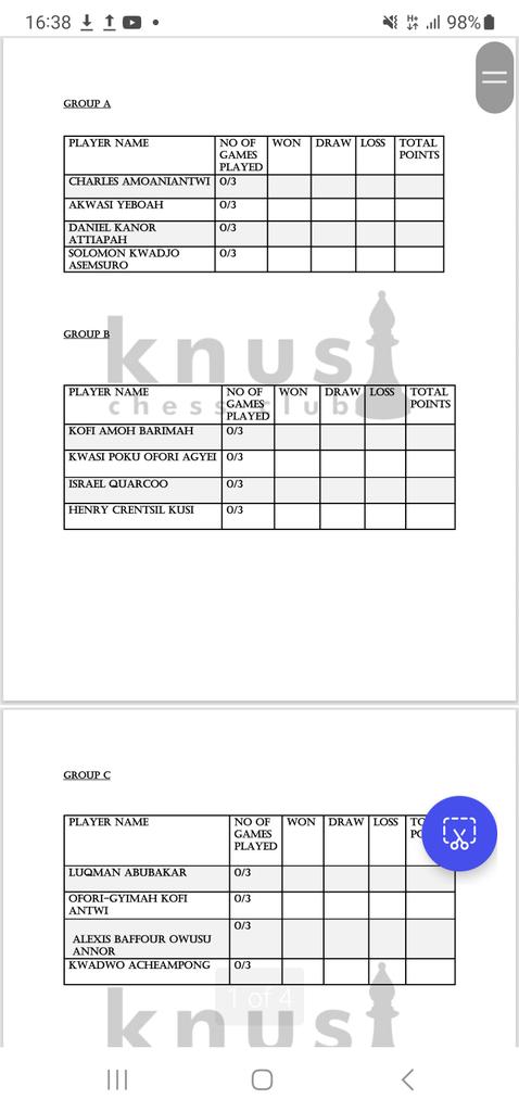 KNUSTChess's tweet photo. This Saturday we kick off the year with the KNUST champion '25. The first of its kind.
These are the group pairings. 
Name your pick to make it out of each group phase into the knockout phase on the comment section
#Knust 
#chess 
#gca
#Ghanachess https://t.co/pkza2sHuEZ