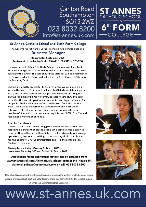 St Anne's Catholic School and Sixth Form College tweet media