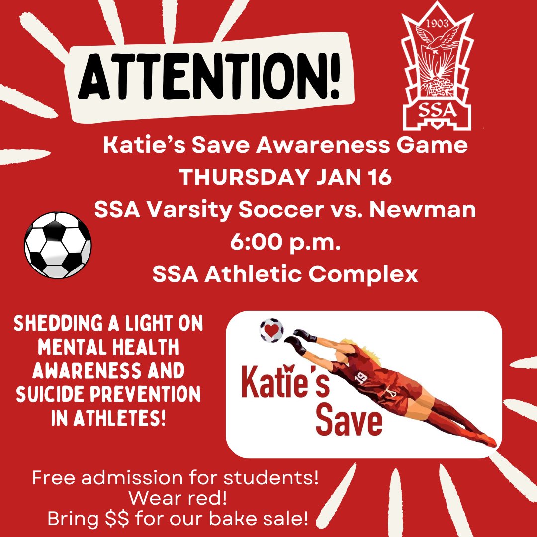 Excited to kick off 2025 helping others.  To all of my friends and athletes out there, take time this month for you!Check in on your mental health. My junior class has partnered with <a href="/KatiesSave/">Katie's Save</a> to host an awareness game this week.  I got the idea from the <a href="/GAcademyLeague/">Girls Academy</a>.  More