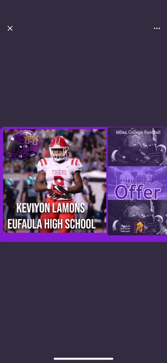 Keviyon Lamons (@keviyonlamonss) on Twitter photo Blessed to receive my 3rd HBCU 🅾️FFER. FROM MILES COLLEGE <a href="/coachkt14801/">ISS News, LLC</a> <a href="/CoachBrown_41/">Robert Brown</a> AGTG🙏🏿 Blessed to receive my 3rd HBCU 🅾️FFER. FROM MILES COLLEGE <a href="/coachkt14801/">ISS News, LLC</a> <a href="/CoachBrown_41/">Robert Brown</a> AGTG🙏🏿