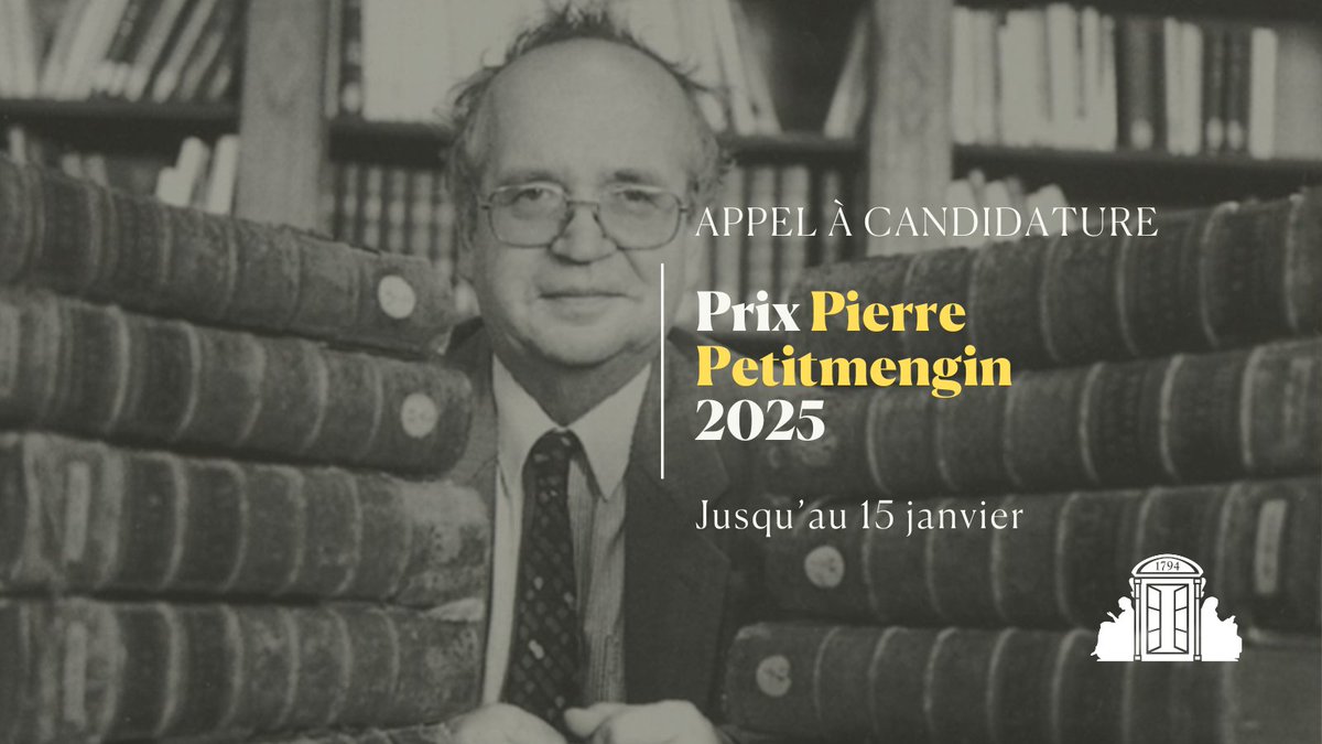 École normale supérieure | PSL (@ens_ulm) on Twitter photo 🎖️ En 2025, l'ENS <a href="/psl_univ/">Université PSL</a>, avec la <a href="/FondationENS/">Fondation de l'ENS</a> et <a href="/AUlm_alumni_ENS/">A-Ulm alumni ENS</a> , décernera le Prix Pierre Petitmengin à une thèse de #doctorat relative à l’histoire des livres, manuscrits et imprimés, et des bibliothèques.
Appel ouvert jusqu'au 15/01👉 bit.ly/3Pwmd7V 🎖️ En 2025, l'ENS <a href="/psl_univ/">Université PSL</a>, avec la <a href="/FondationENS/">Fondation de l'ENS</a> et <a href="/AUlm_alumni_ENS/">A-Ulm alumni ENS</a> , décernera le Prix Pierre Petitmengin à une thèse de #doctorat relative à l’histoire des livres, manuscrits et imprimés, et des bibliothèques.
Appel ouvert jusqu'au 15/01👉 bit.ly/3Pwmd7V