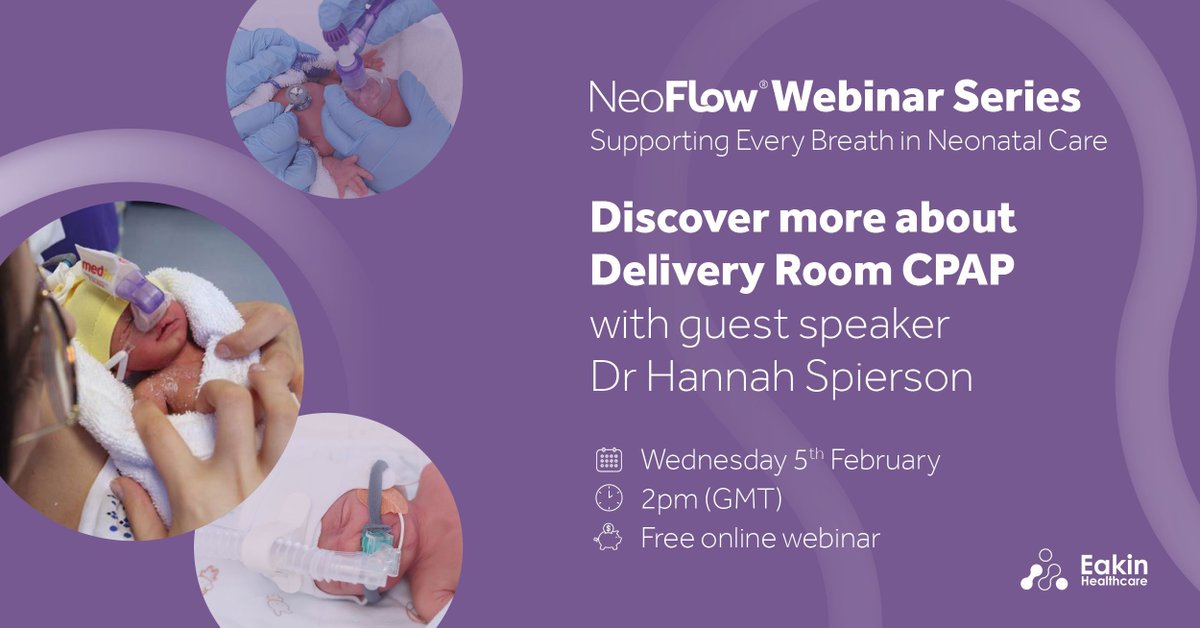 Join us for our NeoFlow® webinar discussing Delivery Room CPAP with guest speaker ,Dr. Hannah Spierson on 🗓️ Wednesday, 5th February 2025 at 2:00 PM (GMT) 📍 
Online and free to join! Gain insights into neonatal respiratory support. 
Register here: buff.ly/3WfCUIS