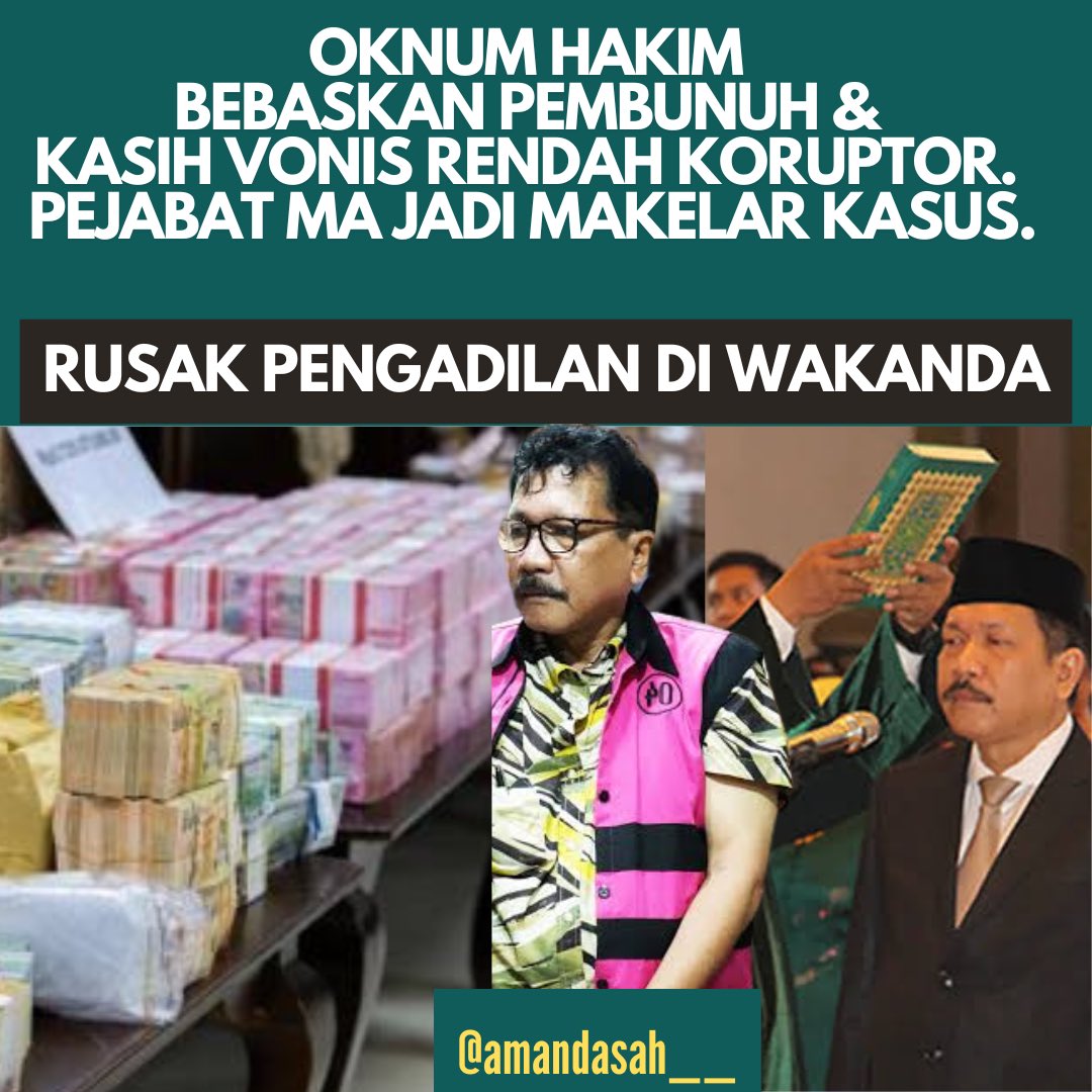 Pengadilan Wakanda Hancur

Tegaknya hukum tidak bisa hanya ditangan polisi dan jaksa, tapi juga perlu peranan besar hakim di pengadilan. 

Banyak netizen nyalahin polisi karena beberapa persoalan. Tapi ingat hukum diputuskan bukan oleh polisi dan jaksa tapi oleh hakim melalui