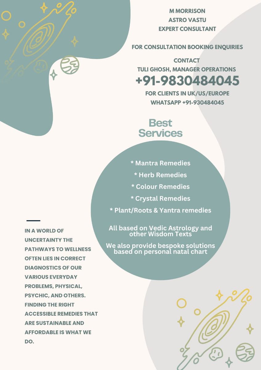 earyans's tweet photo. New Initiative to #Help #humanity - those who like to connect pls see the details in the flyer or Contact MS Tuli Ghosh at the no given in the information box #ASTRO #vastu #remedies #solutions #morrison #healing #services #spirituality https://t.co/DtJwHR54Rf