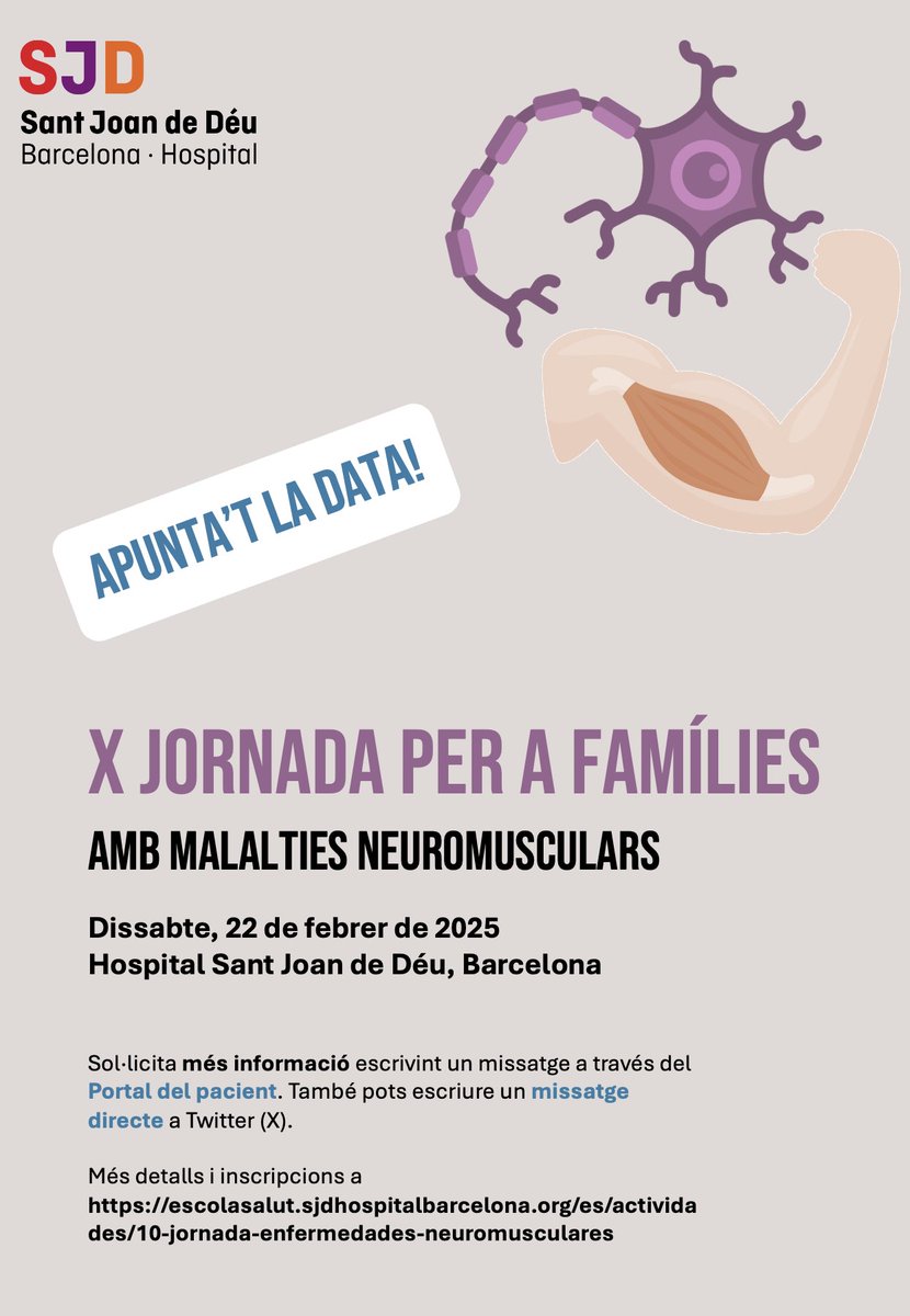 🚨 𝐀𝐭𝐞𝐧𝐜𝐢𝐨́! Comencem el 2025 amb una boníssima notícia: la #XJornadaFamíliesMNM ja està aquí!

🗓️ Apunta’t la data: 𝐃𝐢𝐬𝐬𝐚𝐛𝐭𝐞, 𝟐𝟐 𝐝𝐞 𝐟𝐞𝐛𝐫𝐞𝐫 𝐝𝐞 𝟐𝟎𝟐𝟓
📩 Sol·licita més informació al 𝐏𝐨𝐫𝐭𝐚𝐥 𝐝𝐞𝐥 𝐏𝐚𝐜𝐢𝐞𝐧𝐭 o envia un 𝐌𝐃 a Twitter (X)