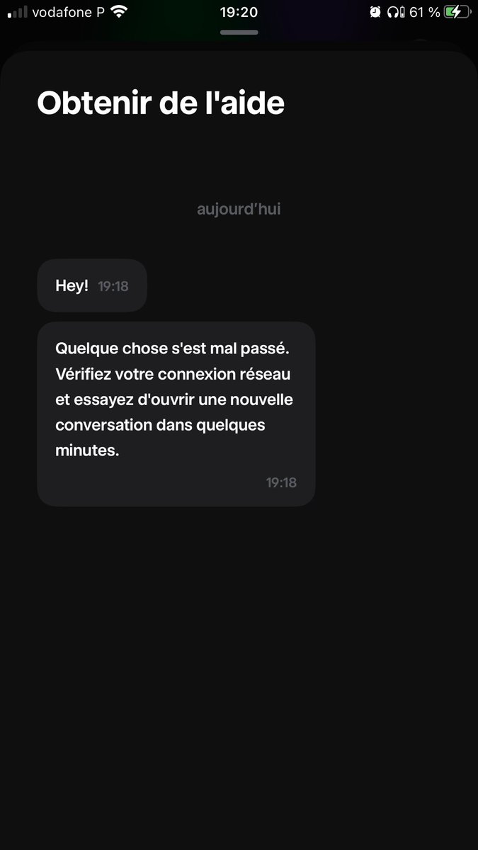What is going on with <a href="/traderepublic/">Trade Republic</a> <a href="/TraderepublicFR/">TradeRepublicFR</a> ? 
I can’t report anything in the chat, same error message constantly. I was robbed during an online sale and I can’t report it and get my money back ? Anyone with the same issue ? #TradeRepublic