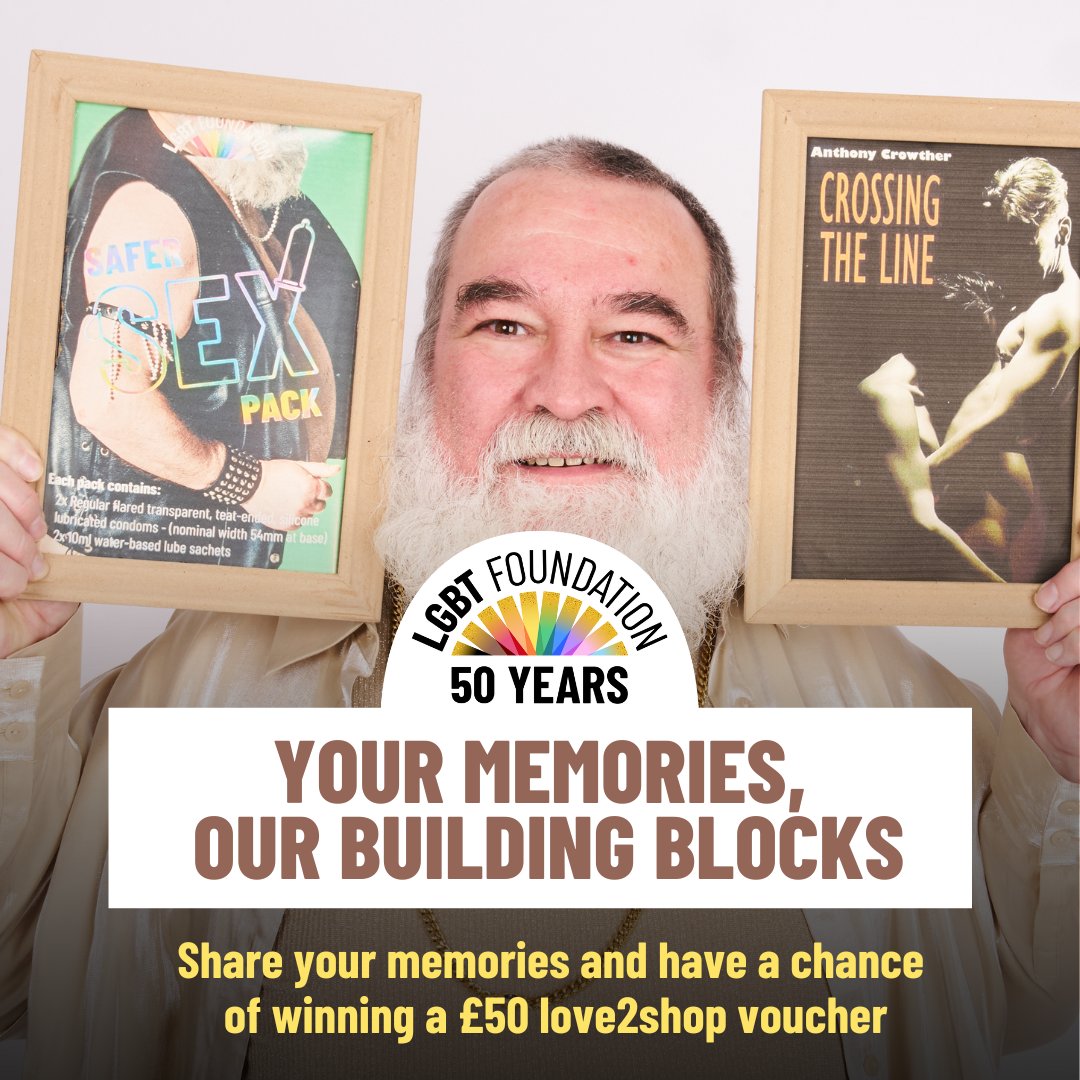 LGBTfdn's tweet photo. As we celebrate our 50th anniversary, we’re inviting you to share your best memories from LGBT Foundation for a chance to win a £50 love2shop voucher!
Make your mark at https://t.co/8jVt2nVpXY.
#lgbtfoundation50 #lgbtstories #lgbthistory #manchester #canalstreet #gayvillage https://t.co/cYcuQm37cB