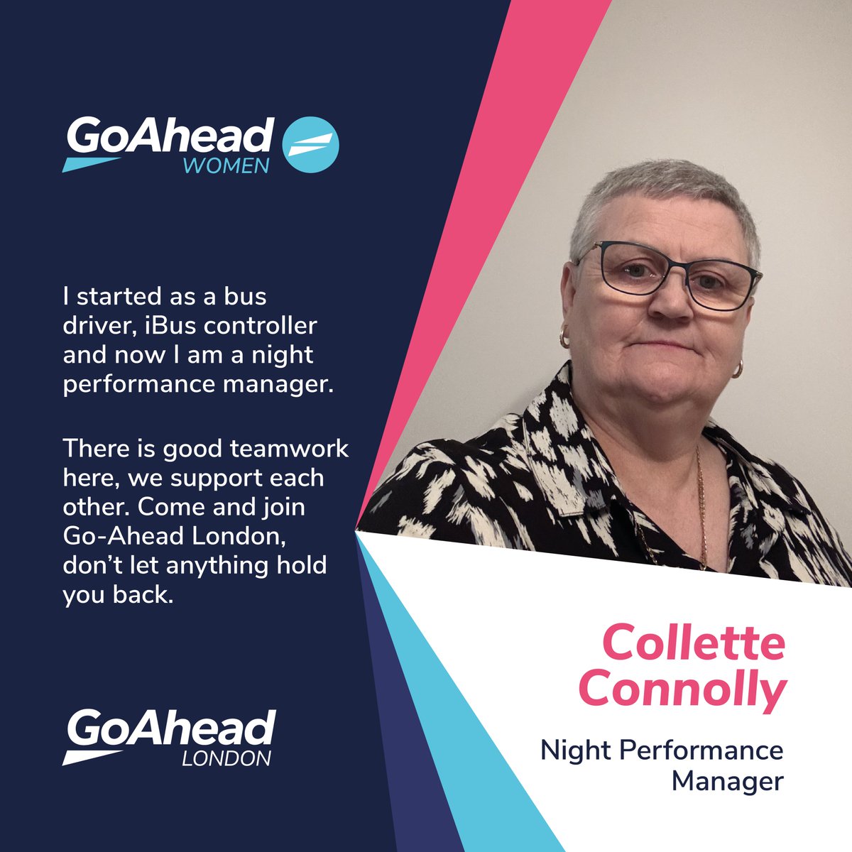 Go_Ahead_London's tweet image. Today, we would like to introduce you to Collette Connolly, a Night Performance Manager.
To find out more about joining the Go-Ahead London team, visit: glassdoor.co.uk/Overview/Worki…