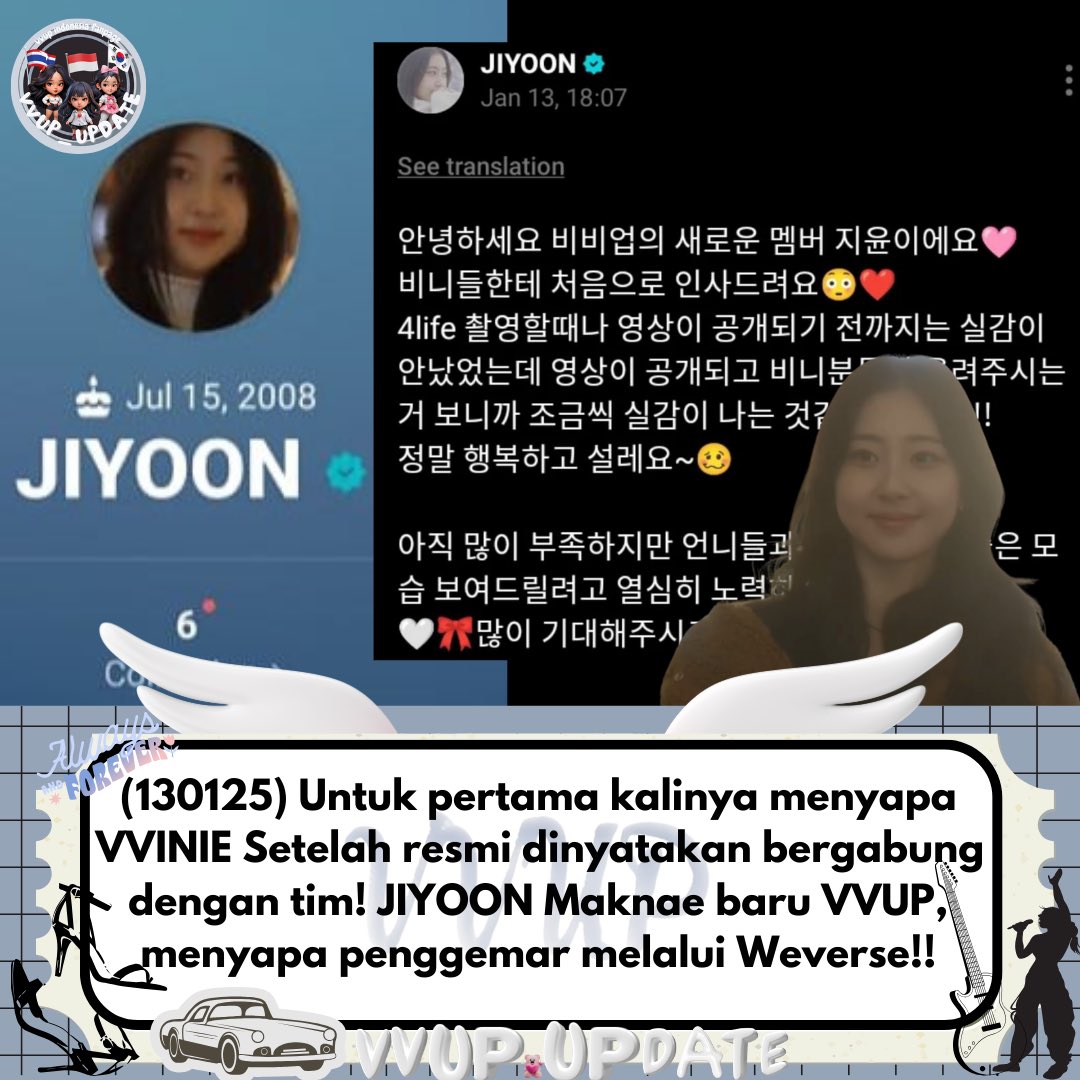 VVUP_UPDATE's tweet photo. Fightingg nakk buat new chapternya!😉💪🏻

Follow @VVUP_UPDATE on X for updates about VVUP. 

Cr.Pic :  @vvup_official 
Post by : LEE🦄

#VVUP #비비업 #4life #VVUP_4LIFE_OUTNOW #VVUP_4LIFE #WELCOMEJIYOON #VVINIE #VVUPUPDATE #KIM #PAAN #SUYEON #JIYOON https://t.co/KGitqSa0xe