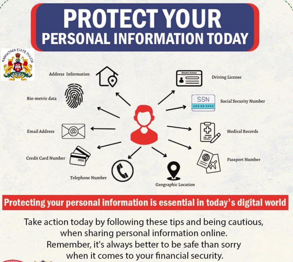 sphaveri's tweet photo. #haveripolice #dataprotection #cybersafety                                 "Don't share your information with anyone, protect your data from being misused. https://t.co/LeAAQp5WJB
