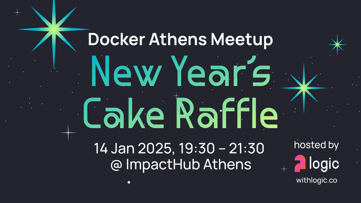 withlogicco's tweet photo. ๐๐Reminder: #DockerAth meetup is TOMORROW!
๐
Tue 14 Jan 2025 at 19:30
๐@ImpactHubAthens
Join the @docker Athens community for an evening of networking, plus our New Yearโs Cake Raffle!๐ฐ
๐RSVP & win a free spot in our next Docker workshop:
https://t.co/3YZGPfrWh0 https://t.co/5P5JHEoawa
