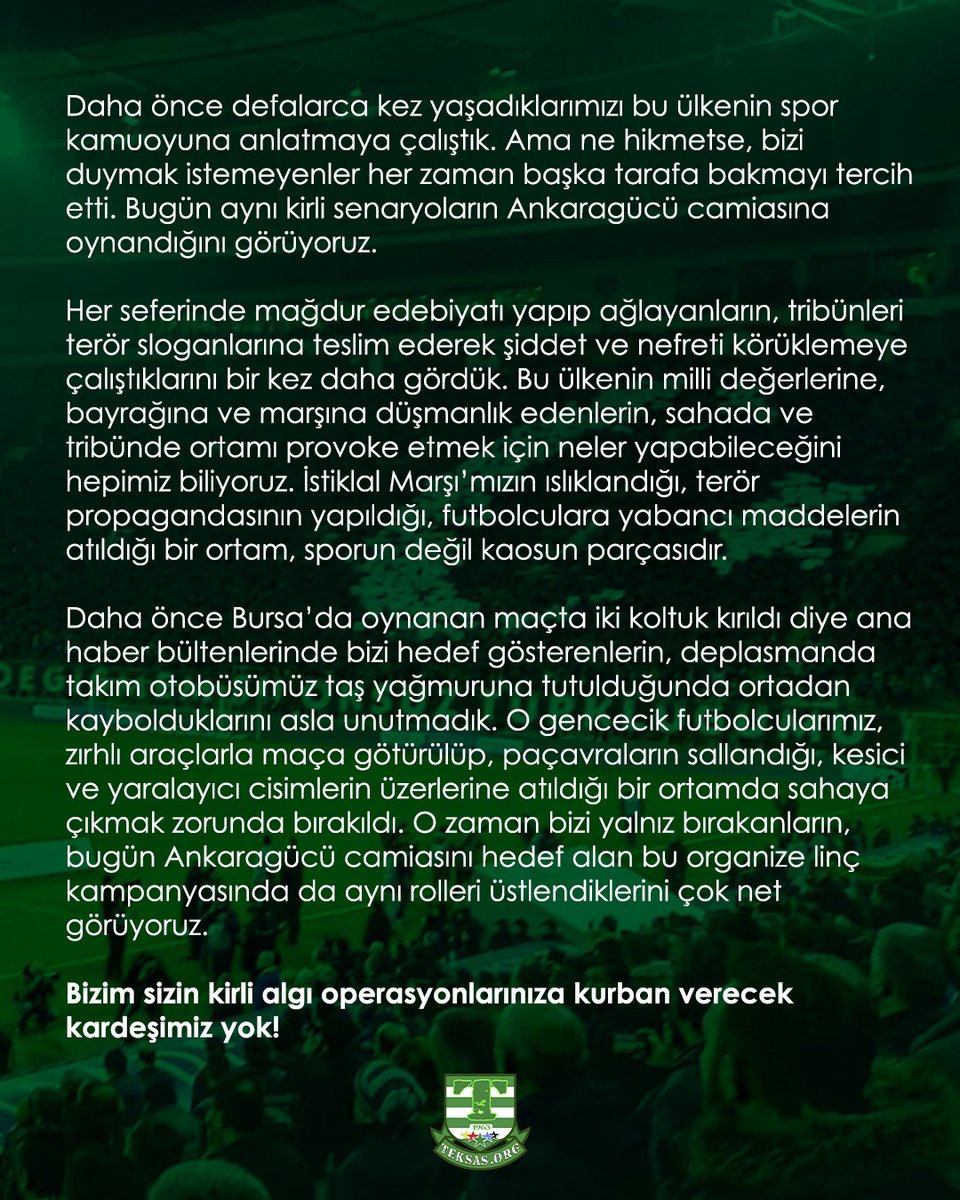 Bizim sizin kirli algı operasyonlarınıza kurban verecek kardeşimiz yok!