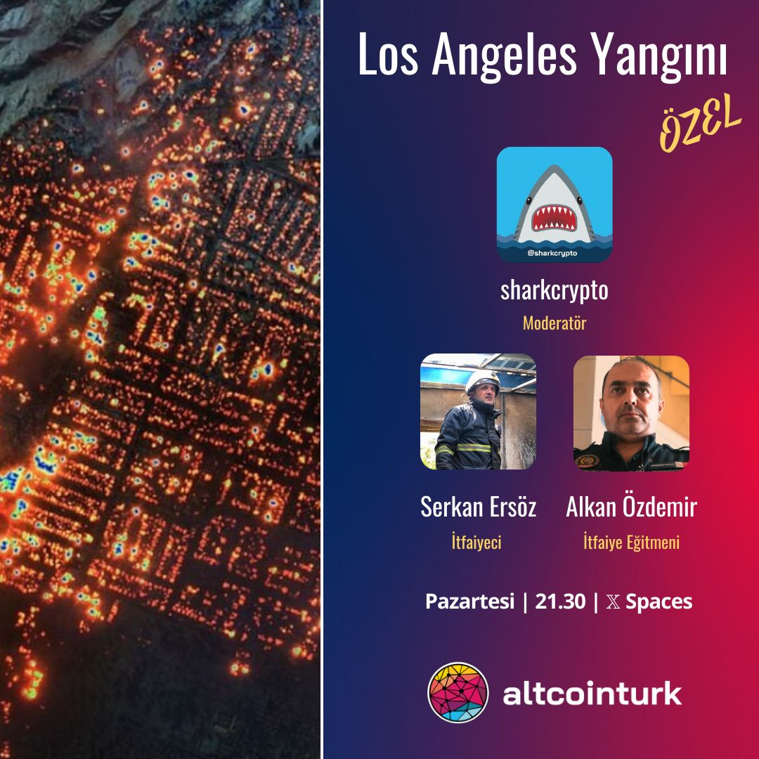 Los Angeles’ta günlerdir devam eden yangını konunun uzmanları ile konuşuyoruz!

Bu akşam saat 21.30’da <a href="/sharkcrypto/">sharkcrypto.eth ®</a> moderatörlüğünde İtfaiyeci Serkan Ersöz ve İtfaiye Eğitmeni Alkan Özdemir ile birlikte Los Angeles yangını ile ilgili bilinen tüm detayları konuşacak, merak
