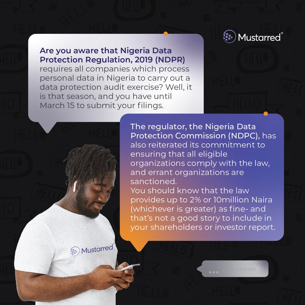 mustarred's tweet photo. Itโs Privacy Audit Season! ๐๏ธ
As a licensed DPCO, Mustarred is here to ensure you have a privacy program of local and international repute.
๐ฉ info@mustarred.com | DM us.
#DataProtectionMatters #MustarredOnAMission https://t.co/UHCrREkiIQ